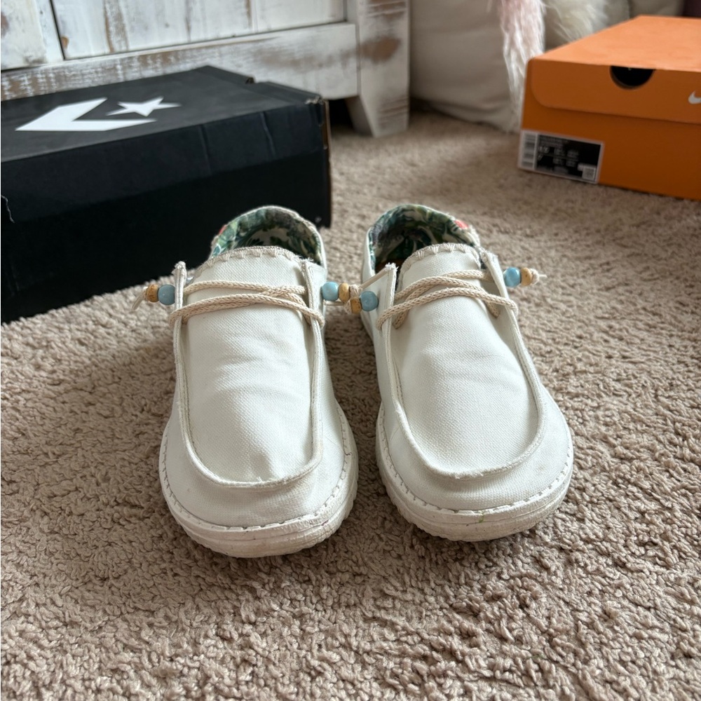 Hey Dude Cream Women's Sneakers